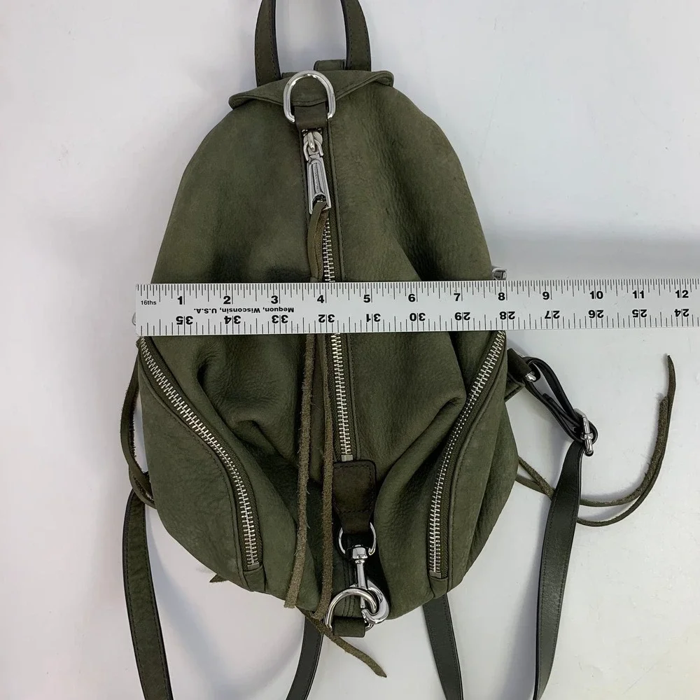 Rebecca‎ Minkoff Women's Julian Backpack Green Paratrooper Leather Trim Bag